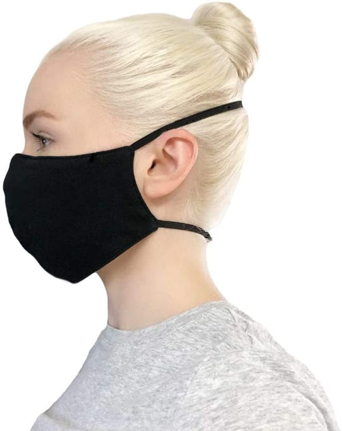 100% Organic Cotton Over The Head Black Face Mask